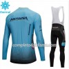 Completo Maglia ML + Pantaloncino con bretelle ML 2018 Astana Pro Team N001 Winter Invernale